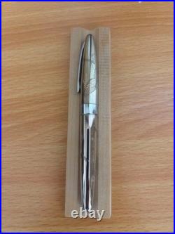 PILOT Sterling Silver Fountain Pen Crane Design 18K Fine Nib Vintage Rare