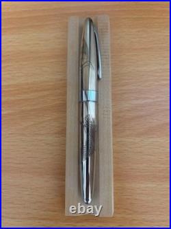 PILOT Sterling Silver Fountain Pen Crane Design 18K Fine Nib Vintage Rare