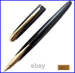 PILOT Super 500 Black Fountain Pen 14K Fine (F) Nib 1960s Vintage Super Rare