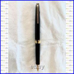 PLATINUM Black & Gold Trim Vintage Fountain Pen Nib18K F Discontinued RARE