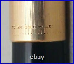 Parker 51 Aerometric Black Celluloid 1710 12k GF Cup 14k Gold Nib Excellent RARE