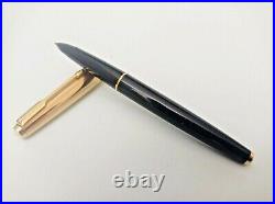 Parker 65 CUSTOM Black Fountain Pen 14k M Nib & Ballpoint Pen Excellent RARE