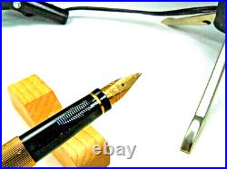 Parker 75 Perle Fountain Pen With Rare'87' Fine Right Oblique 18k Nib