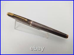 Parker 75 Sterling Silver Flat Top Fountain Pen 14k F Nib Excellent Vintage Rare
