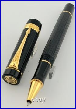 Parker Duofold Greenwich Special Edition Rare Black Rollerball Pen Year 1999