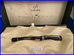 Parker Duofold Mosaic Blue Rollerball Pen New In Box Very Rare