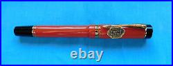 Parker Duofold New Fountain 18k Pen With Box Case And Pocket Case Rare Orange Parker Duofold New Fountain 18k Pen With Box Case And Pocket Case Rare Orange