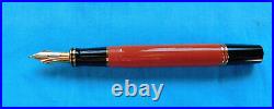Parker Duofold New Fountain 18k Pen With Box Case And Pocket Case Rare Orange Parker Duofold New Fountain 18k Pen With Box Case And Pocket Case Rare Orange