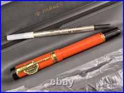 Parker Duofold New Pen With Box Case And Pocket Case Rare Orange