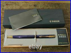 Parker Insignia Cobalt Blue & Gold Ballpoint Pen New In Original Box Very Rare