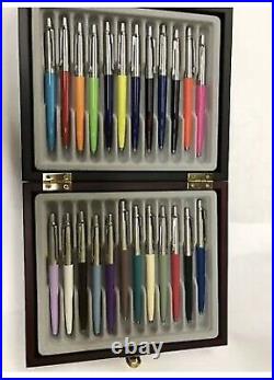 Parker Jotter Ballpoint Pens 24 Colors. Worldwide. Wood Like Display Some Rare
