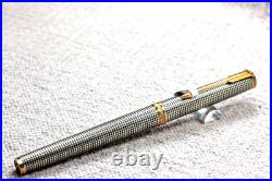 Parker Premier Fountain Pen Sterling Silver 18k Fine Oblique Italic Rare Nib