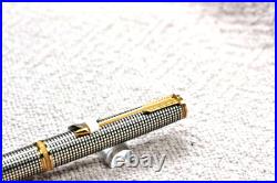Parker Premier Fountain Pen Sterling Silver 18k Fine Oblique Italic Rare Nib