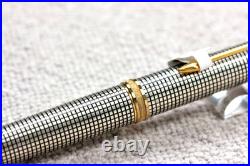Parker Premier Fountain Pen Sterling Silver 18k Fine Oblique Italic Rare Nib