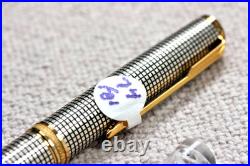 Parker Premier Fountain Pen Sterling Silver 18k Fine Oblique Italic Rare Nib