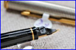 Parker Premier Fountain Pen Sterling Silver 18k Fine Oblique Italic Rare Nib