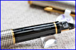 Parker Premier Fountain Pen Sterling Silver 18k Fine Oblique Italic Rare Nib