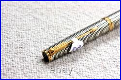 Parker Premier Fountain Pen Sterling Silver 18k Fine Oblique Italic Rare Nib