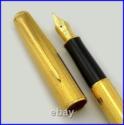 Parker Sonnet Fountain Pen Cascade Gold 18Kt Gold Med Pt New In Box Rare Pen