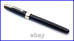 Parker Sonnet Series Fountain Pen In Box Rare Black Chrome Trim 18k Medium Nib Parker Sonnet Series Fountain Pen In Box Rare Black Chrome Trim 18k Medium Nib