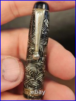 Parker UK TELEVISOR Fountain Pen 14k Rare N FLEX NIB FREE SHIP Grey Striated