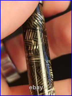 Parker UK TELEVISOR Fountain Pen 14k Rare N FLEX NIB FREE SHIP Grey Striated