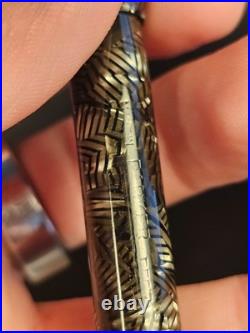 Parker UK TELEVISOR Fountain Pen 14k Rare N FLEX NIB FREE SHIP Grey Striated