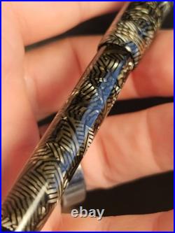 Parker UK TELEVISOR Fountain Pen 14k Rare N FLEX NIB FREE SHIP Grey Striated