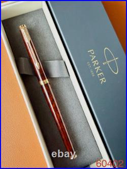 Parker Vector France Needle Nib Fountain Pen Rare Brown Marble Gold Trim
