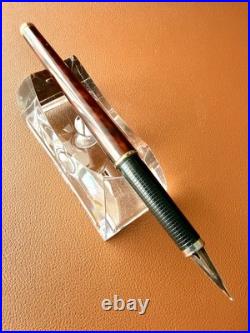 Parker Vector France Needle Nib Fountain Pen Rare Brown Marble Gold Trim