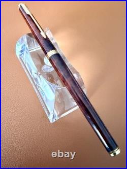 Parker Vector France Needle Nib Fountain Pen Rare Brown Marble Gold Trim