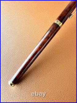 Parker Vector France Needle Nib Fountain Pen Rare Brown Marble Gold Trim