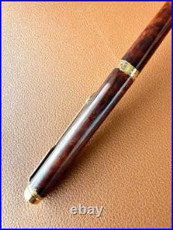 Parker Vector France Needle Nib Fountain Pen Rare Brown Marble Gold Trim