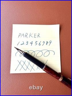 Parker Vector France Needle Nib Fountain Pen Rare Brown Marble Gold Trim