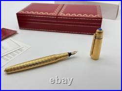 Pasha De Cartier 1989 Vintage 18k Gold Nib Fountain Pen New 100% Genuine Rare