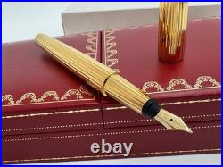Pasha De Cartier 1989 Vintage 18k Gold Nib Fountain Pen New 100% Genuine Rare