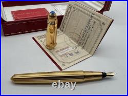 Pasha De Cartier 1989 Vintage 18k Gold Nib Fountain Pen New 100% Genuine Rare