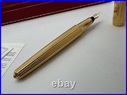 Pasha De Cartier 1989 Vintage 18k Gold Nib Fountain Pen New 100% Genuine Rare