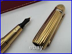 Pasha De Cartier 1989 Vintage 18k Gold Nib Fountain Pen New 100% Genuine Rare