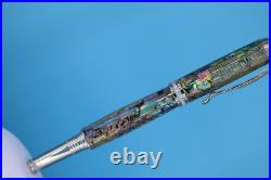 Paua Abalone Shell Rare Artisan Venus Rollerball Pen in Palladium/Glass Crystals Paua Abalone Shell Rare Artisan Venus Rollerball Pen in Palladium/Glass Crystals