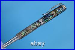 Paua Abalone Shell Rare Artisan Venus Rollerball Pen in Palladium/Glass Crystals Paua Abalone Shell Rare Artisan Venus Rollerball Pen in Palladium/Glass Crystals