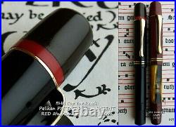 Pelikan 100 Celluloid & BHR. RED Band Fountain Pen 1931. 14K F/M Flex Nib. Rare