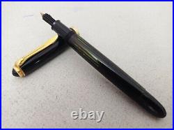 Pelikan 400NN Black Striped Fountain Pen 14k F Flex Nib Rare Vintage In Case