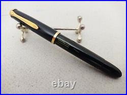 Pelikan 400NN Black Striped Fountain Pen 14k F Flex Nib Rare Vintage In Case