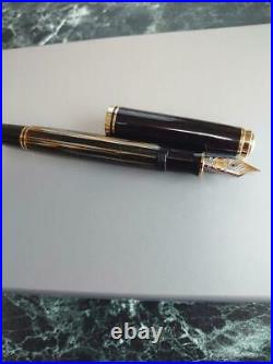 Pelikan Fountain Pen Rare 2013 SE Souveran M800 Brown Stripe Nib Gold 18K Broad