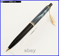 Pelikan K200 Ballpoint Pen in Blue-Marble / clipless rare type with nib chain