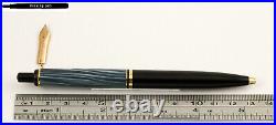 Pelikan K200 Ballpoint Pen in Blue-Marble / clipless rare type with nib chain