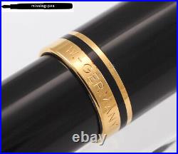 Pelikan M600 Piston Fountain Pen in Black-Gold with very rare 18K PF M-nib