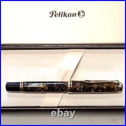Pelikan Souveran M800 Renaissance Brown 18C Fountain Pen M Nib Boxed Rare