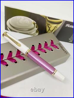Pelikan Souverane M600 Pink & White 14K Fountain Pen Nib M Limited Rare
